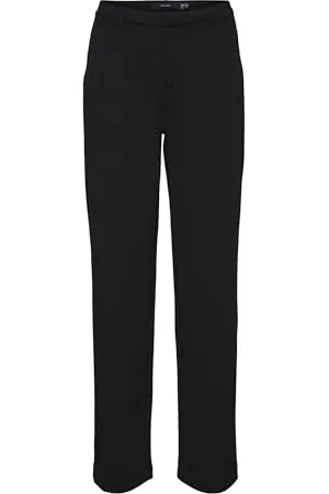 VERO MODA PETITE VMZAMIRA MR Slim Straight Pant GA Petite Boxer Bambino, Black, S/P/28 da Donna