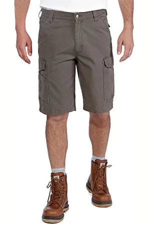 Carhartt Short cargo Rugged Flex® in cotone canvas, Relaxed Fit Uomo, Catrame, W42