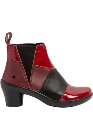 Art 1453 Alfama, Stivaletti Bassi con Lacci Donna, Rosso/Nero, 38 EU