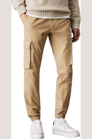 Calvin Klein Uomo Pantaloni Cargo Skinny Fit con Tasche, (Travertine), 36W