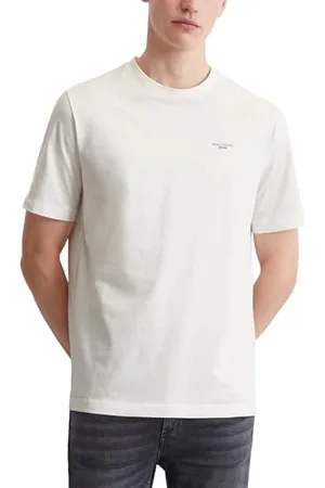 Marc O’ Polo Marc OߴPolo Denim Uomo T-Shirt in Cotone bio Regular Fit, Bianco Sporco (Egg White), L