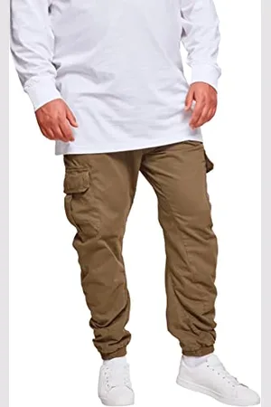 Urban classics Pantaloni Cargo Uomo in Stile Militare, Pantaloni Slim Fit, Polsini alle Caviglie, Colore: Verde oliva, Taglia: 4XL
