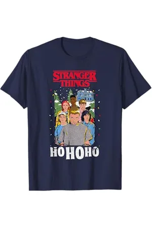 Stranger Things Christmas Group Ho Ho Ho Maglietta