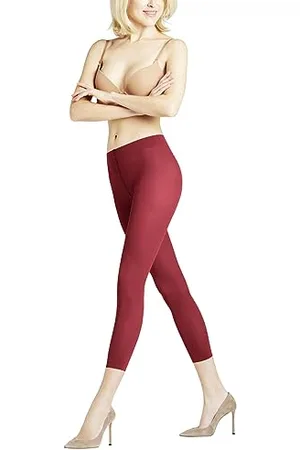 Falke Pure Matt 50 den Capri W Le Halb-blickdicht Einfarbig 1 Stück Leggings, (Cherry 8072), S Donna