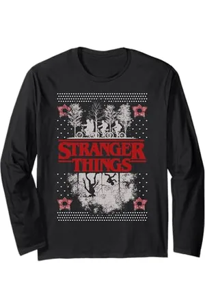 Stranger Things Netflix Natale Ugly Sweater Style Maglia a Manica