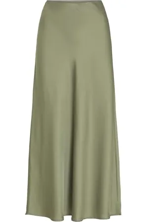 VILA Viellette HW Long Skirt-Noos Gonna con Linea ad A, Verde Olio, 44 Donna