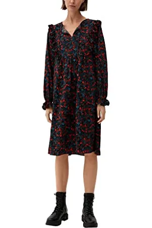 QS by s.Oliver 2117918 Vestito, Colore: Arancione, 50 Donna