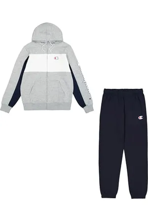 Champion Legacy Retro Sport (220412) -Soft Compact Powerblend Fleece Hooded Tuta Sportiva, (NOXM/NNY/Wht), S Uomo