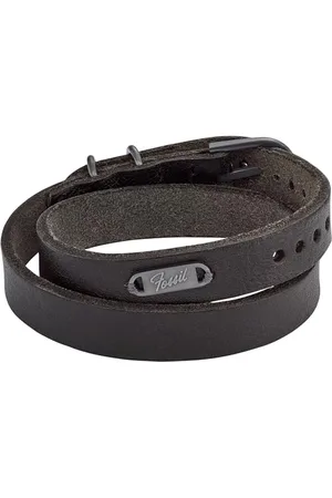 Fossil Bracciale Da Uomo Heritage, Lunghezza: 240 mm Bracciale In Pelle Nera, JF04128793