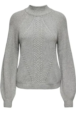 ONLY Onlkatia LS Detail Highneck CC Knt Maglione Lavorato a Maglia, , L Donna