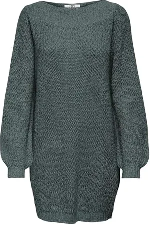 JDY Whitney Megan L/S Boat Dress Knt Noos, Vestito Donna, (North Atlantic), S