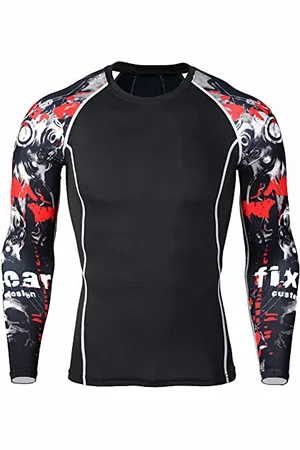CM-Kid Uomo Manica Lunga Protezione Solare Camicia Rapida Asciutta Anti Sciolto Stretch Surf Shirt UV UPF 50+ XXL