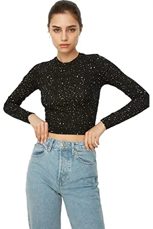 Trendyol Nera a Maglia Blouse, , XL Donna