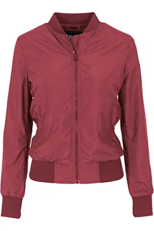 Urban classics Giubbotto Bomber da Donna con Polsini a Coste, Giacca a Vento Leggera, Giubbottino Bomber a Maniche Lunghe con Cerniera e Tasche, Colore: , Taglia: M