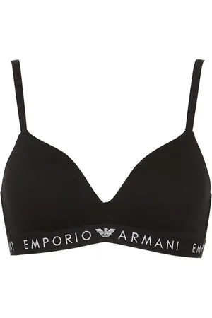 Emporio Armani Iconic Logoband Padded Triangle Bra, , XL Women