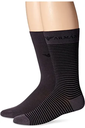 Emporio Armani 2-pack Short Socks, Calzini Casual Uomo, Dark Grey, Taglia unica