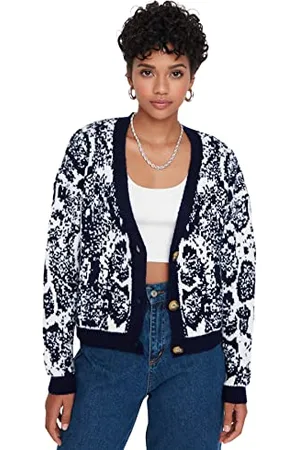 Trendyol Cardigan da Donna Oversize Standard con Scollo a V Maglione, , S
