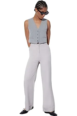 Trendyol Pantaloni da Donna Basics a Vita Alta Gamba Larga, , 68