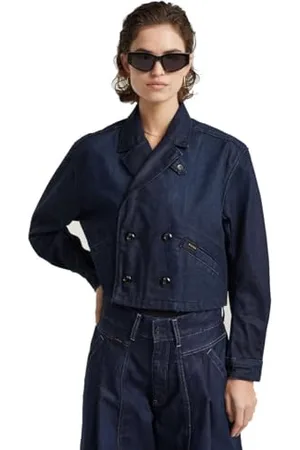 G-Star Donna Cropped Peacoat Jacket, (worn in deep frisian night D25339-4639-G831), S