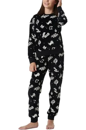 Schiesser Schlafanzug Set Pyjama Warme Qualitäten Frottee-Fleece-Sweat-Größe 140 bis 176 Pigiama, , 164 cm Bambina