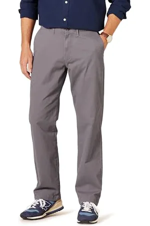 Amazon Pantaloni chino elasticizzati casual vestibilità classica Uomo, , 33W / 28L