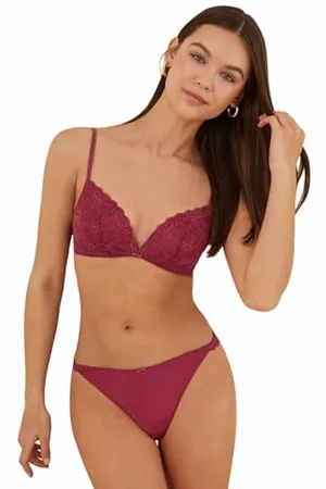 Women secret Bella Reggiseno Triangolare Pizzo Granato, , 3B Donna