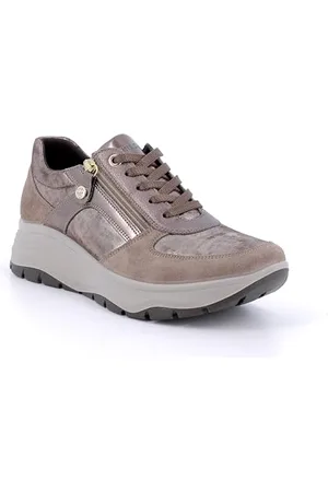 Enval D.Kim ENVAL, Scarpe con Lacci Donna, Taupe Laminato-Taupe, 36 EU