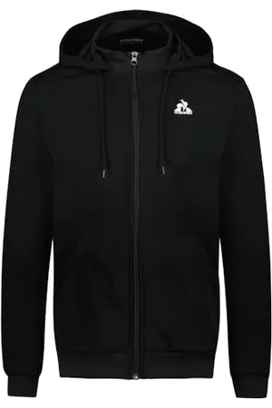 Le Coq Sportif Training FZ Hoody N°1 W Black/Orange per Felpa con Cappuccio, , M Donna