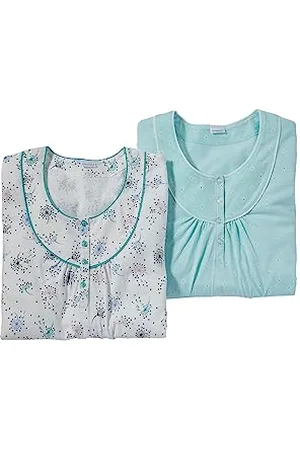 Damart Lot 2 Chemises de Nuit Jersey Manches Longues Vestaglia, , 46-48 (L) (Pacco da 2) Donna