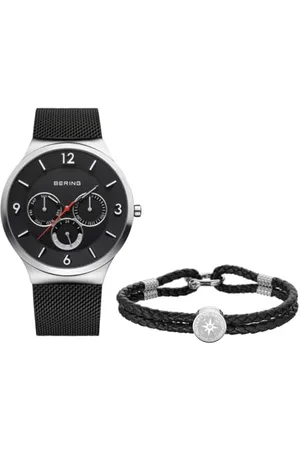 Bering Orologio Analogico al Quarzo Uomo con Cinturino in Acciaio Inossidabile 33441-102-GWP