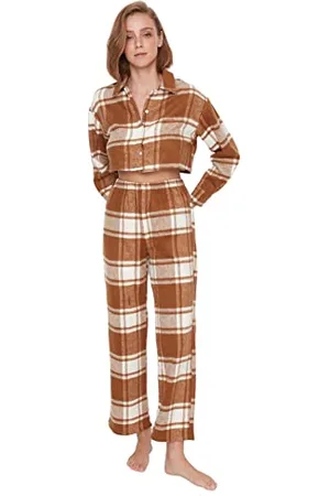 Trendyol Set Pigiama Tessuto Scozzese Donna, , 38 EU (Pacco da 2)