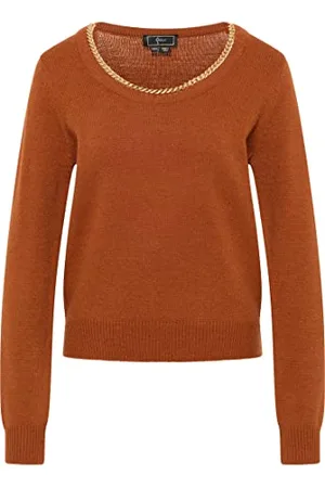 Faina Maglione Lavorato a Maglia, Camino Scuro, XS/S Donna