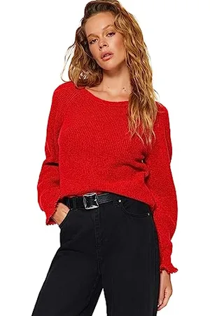 Trendyol Regular Fit Basic Crew Neck Knitwear Sweater Maglione, , M Donna