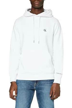 Ck Essential Regular Hoodie J30J315713, Felpe Uomo, (Bright White), XXL