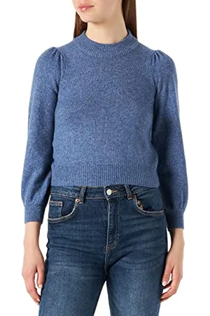 JDY Rue L/S Pullover Knt Noos, Fiordo costiero. Dettagli: mélange, M Donna