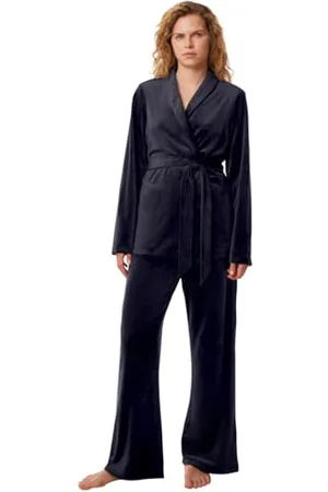 Triumph Donna Sensual Velour Wide Leg Trousers, Dark Blue, 50