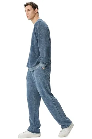 Koton Drawstring Pocket Detail Washed Effect Sweatpants Pantaloni della Tuta, (624), S Uomo