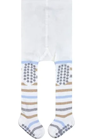 Falke Multi Stripe B TI cotone con suola in gomma 1 pezzo, Collant Unisex - Bimbi 0-24, (Off-White 2040), 74-80
