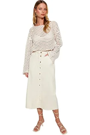 Trendyol Damen Gerade Maxi Basic Eine Linie Rock, Gonna da Donna,
