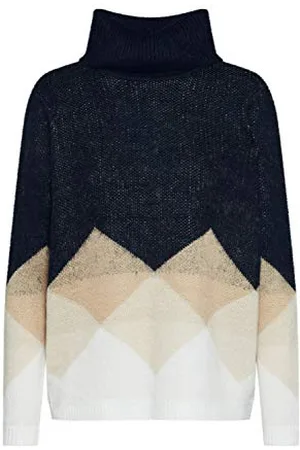 ONLY ONLDAIMI L/S Rollneck Pullover Knt Dolcevita, (Black Pattern: W. Nomad/Pumice Stone/Cloud Dancer), S Donna