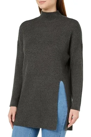 ONLY Onlkatia LS Long Slit Highneck Knt Maglione Lavorato a Maglia, , S Donna