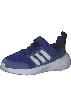 adidas Fortarun 2.0 Cloudfoam Elastic Lace Top Strap Shoes, Scarpe da Corsa Unisex-Bimbi 0-24, Lucid Blue/Cloud White/Blue Fusion, 19 EU