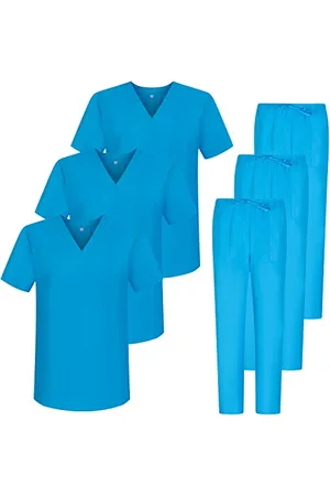 MISEMIYA Confezione * 3 Set - Uniforme Medica con Maglia e Pantaloni Uniformi Mediche Camice Uniformi sanitarie - Ref.3-8178 - Large