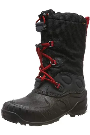 Jack Wolfskin Iceland Texapore High K, Stivali da Neve Unisex-Bambini, (Black/Red), 26 EU