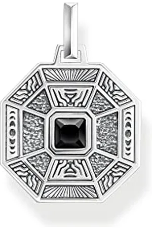 Thomas Sabo PE950-507-11 - Collana da uomo, in sterling 925 annerito, dimensioni: 28 x 20 mm, H: ca. 28mm / B: ca. 20mm, sterling, Onice
