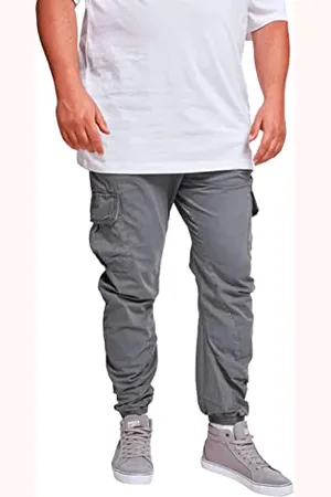Urban classics Pantaloni Cargo Uomo in Stile Militare, Pantaloni Slim Fit, Polsini alle Caviglie, Colore: Grigio scuro , Taglia: 3XL