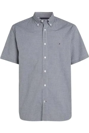 Tommy Hilfiger Camicia Maniche Corte Uomo, Multicolore (Desert Sky / Optic White), S
