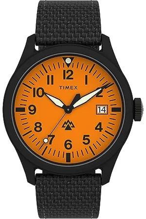Timex Orologio da uomo Expedition North da 43 mm, cinturino ecologico in due pezzi a sgancio rapido, quadrante arancione, cassa TW2W23700