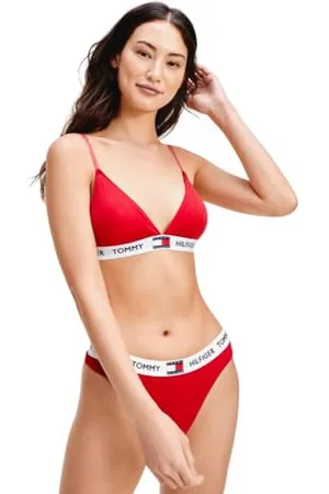 Tommy Hilfiger Reggiseno a Triangolo Donna Elasticizzato, (Tango Red), S