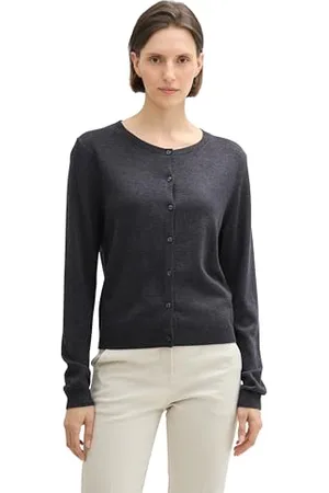 TOM TAILOR 1042965 Cardigan, Evident 30281-Modellino di Antracite Melange, S Donna